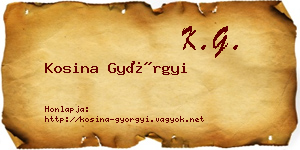 Kosina Györgyi névjegykártya