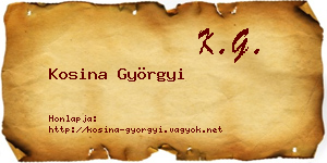 Kosina Györgyi névjegykártya